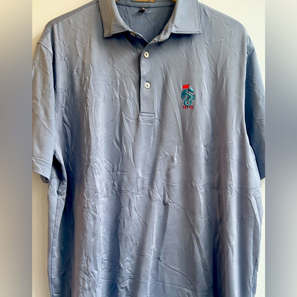 PETER MILLAR summer comfort mens medium light grey golf polo